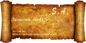 Spacsek Azár névjegykártya
